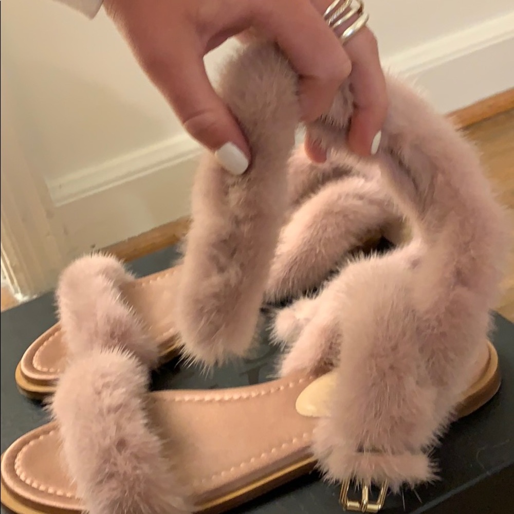 Valentino fur sandals